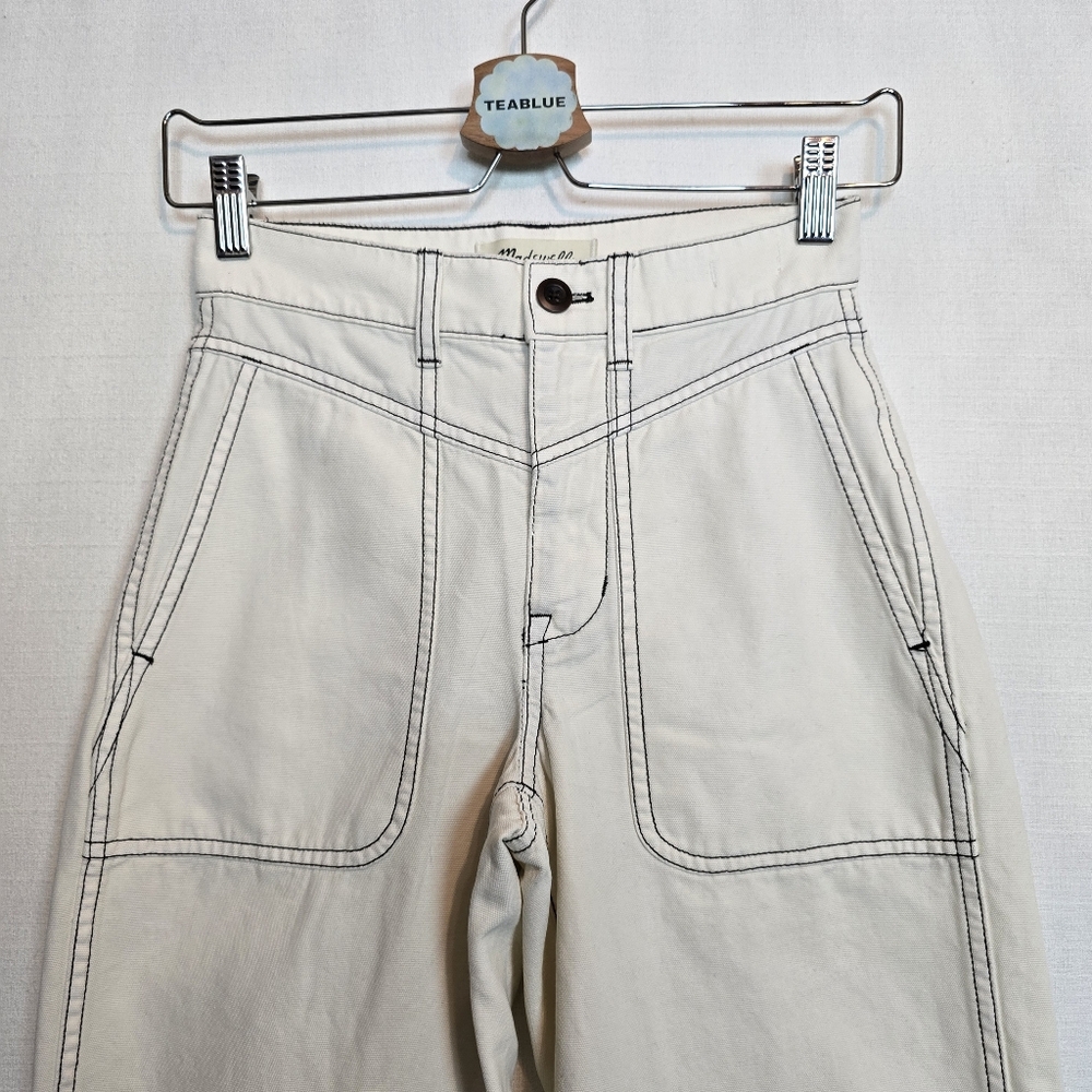 Madewell 23 Perfect Vintage Wide-Leg Jean Utility Pant In Garment-Dyed Canvas 23 - Picture 9 of 16